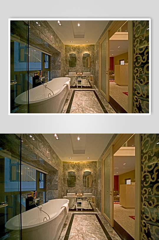 中式酒店浴室装修效果图