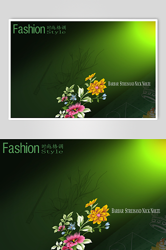 绿色鲜花花朵相册封面