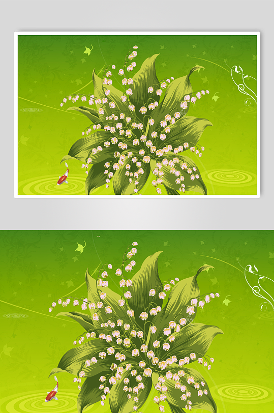 绿色鲜花创意背景图