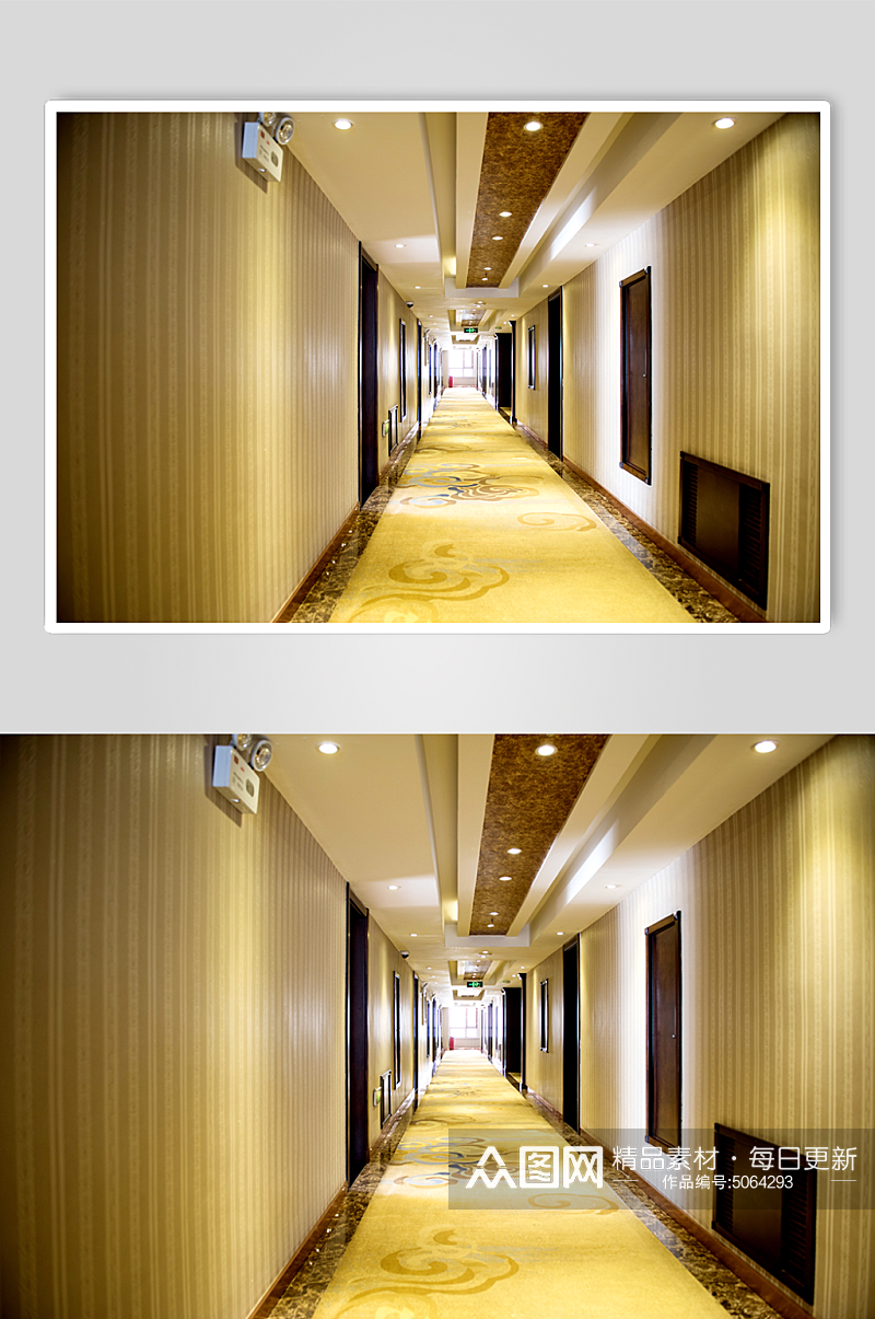 酒店客房走廊环境摄影素材