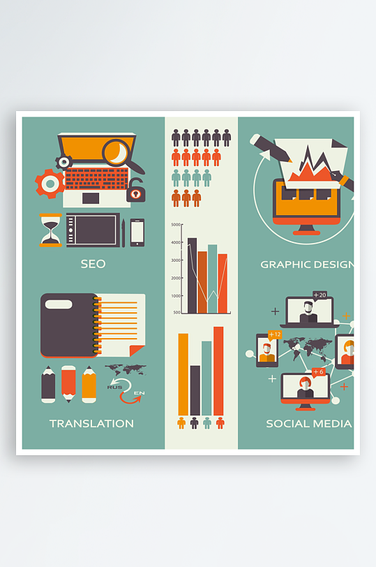 矢量互联网交互手绘办公素材-众图网