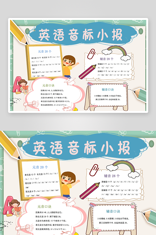 英语小报学习课程手抄报
