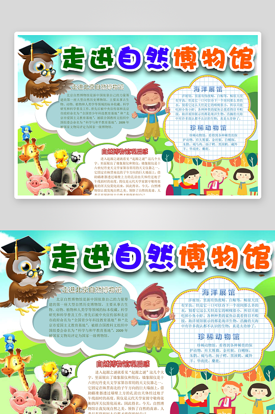 自然博物馆手抄报大自然小报