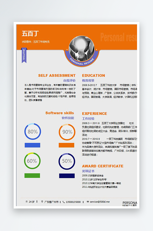 创意简约个人简历设计-众图网