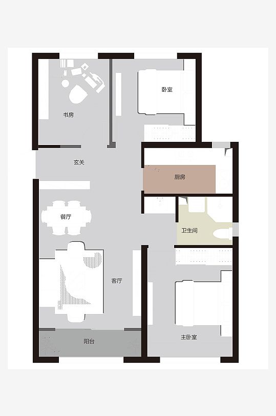 房地产户型样板房设计-众图网