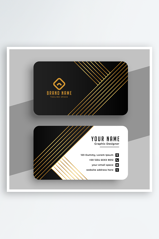 蓝色矢量企业个人通用名片模板-众图网