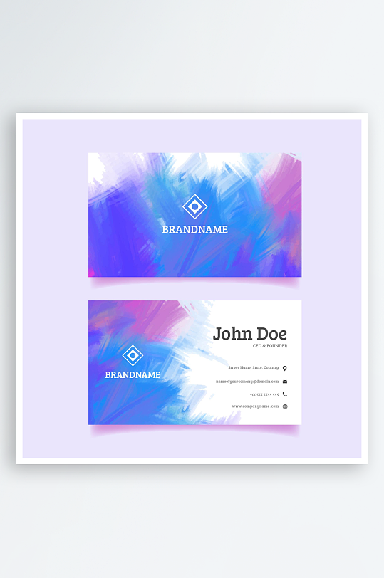 简约小清晰矢量企业个人通用名片-众图网