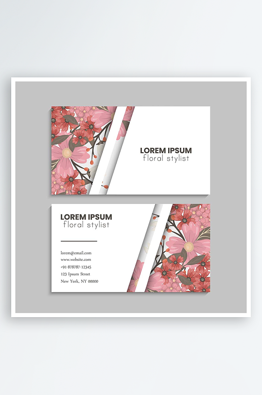 蓝色矢量企业个人通用名片模板-众图网