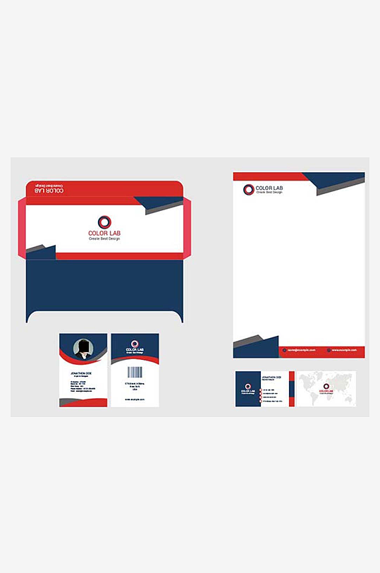 简约矢量企业个人通用名片-众图网