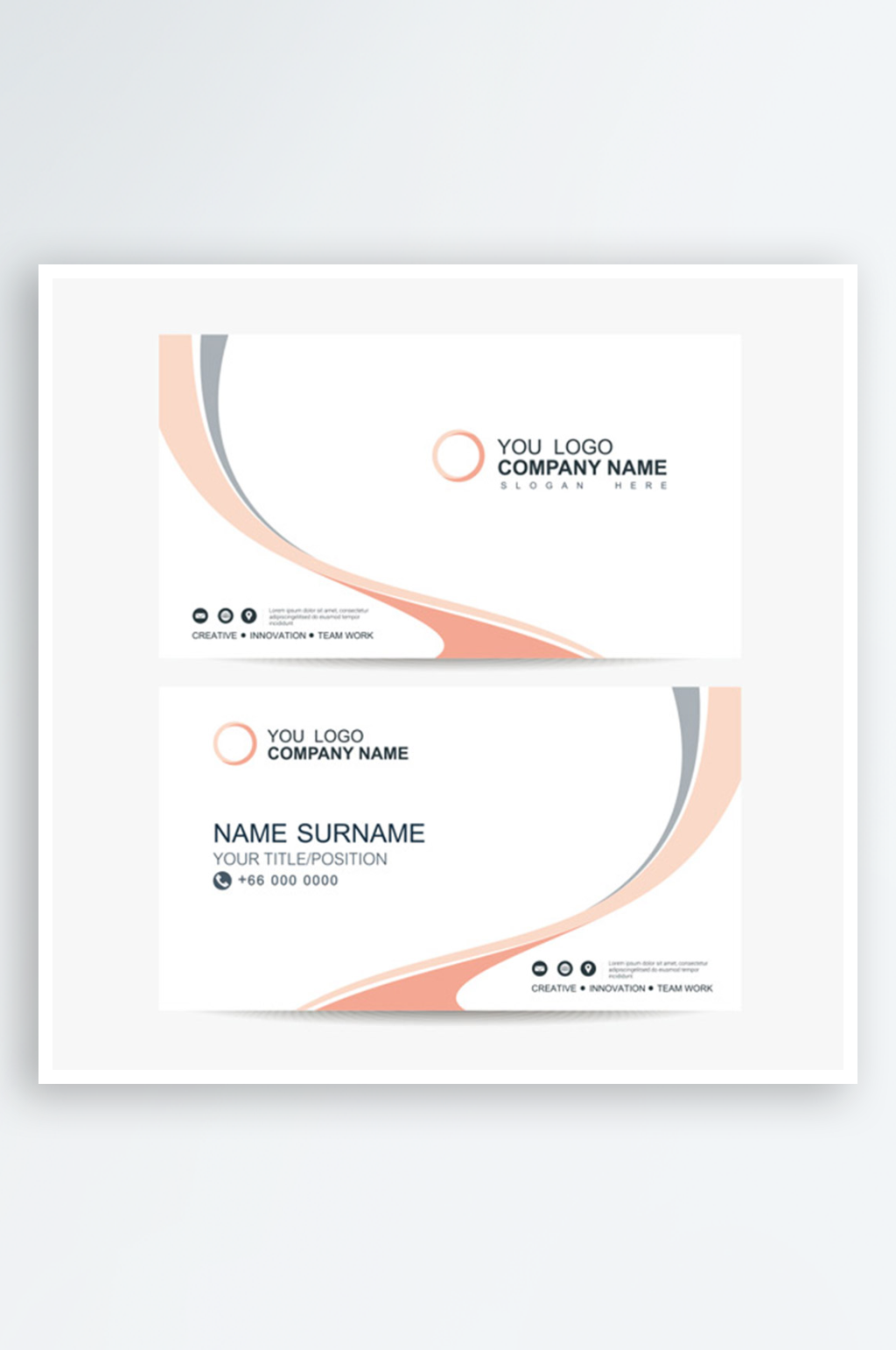 蓝色矢量企业个人通用名片模板素材