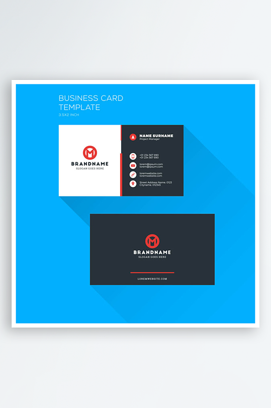 时尚矢量企业个人通用名片模板-众图网