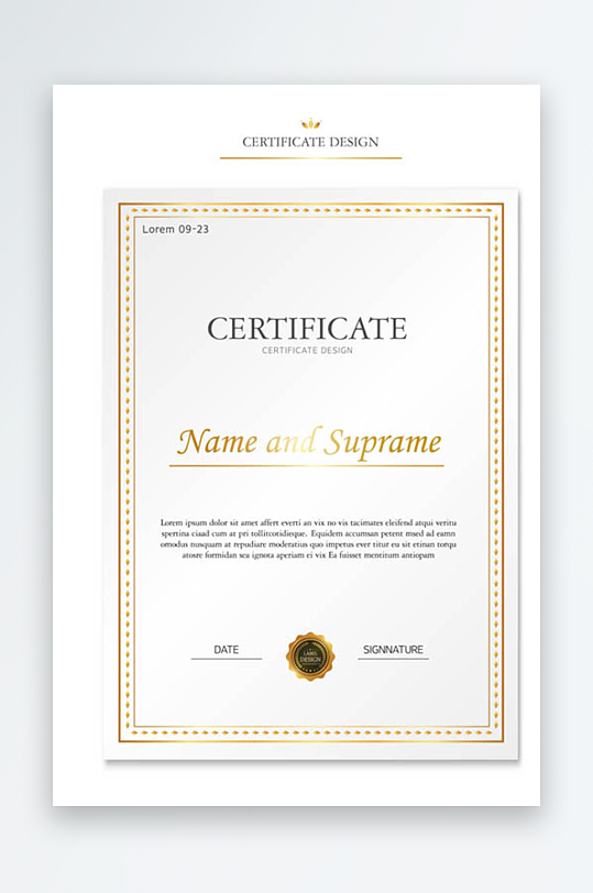 时尚矢量企业荣誉证书模板-众图网