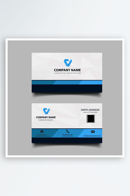 时尚矢量企业个人通用名片模板-众图网