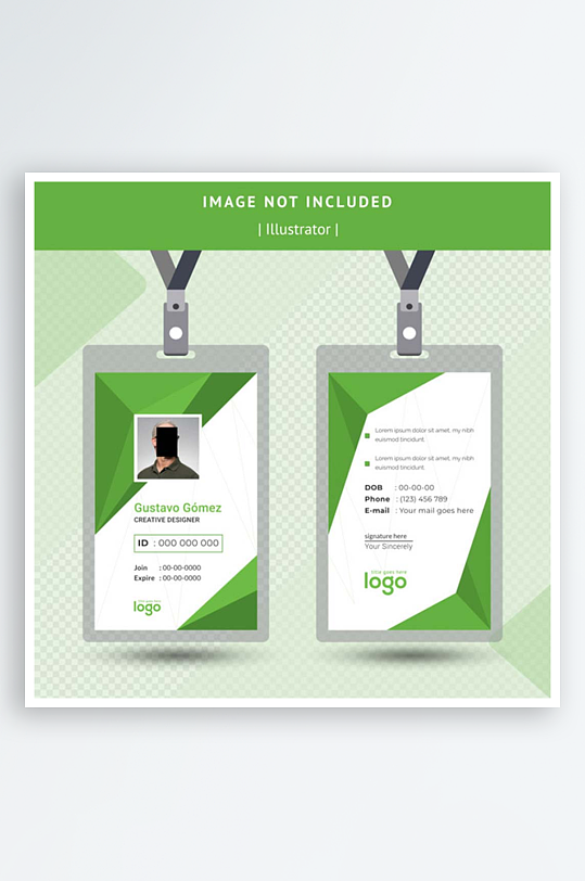 时尚矢量企业个人通用名片模板-众图网