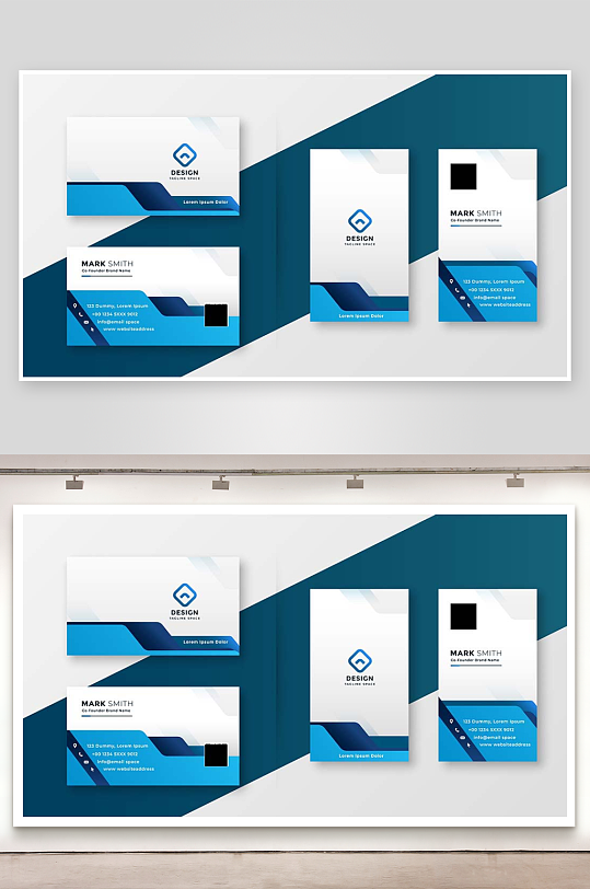 时尚矢量企业个人通用名片模板-众图网