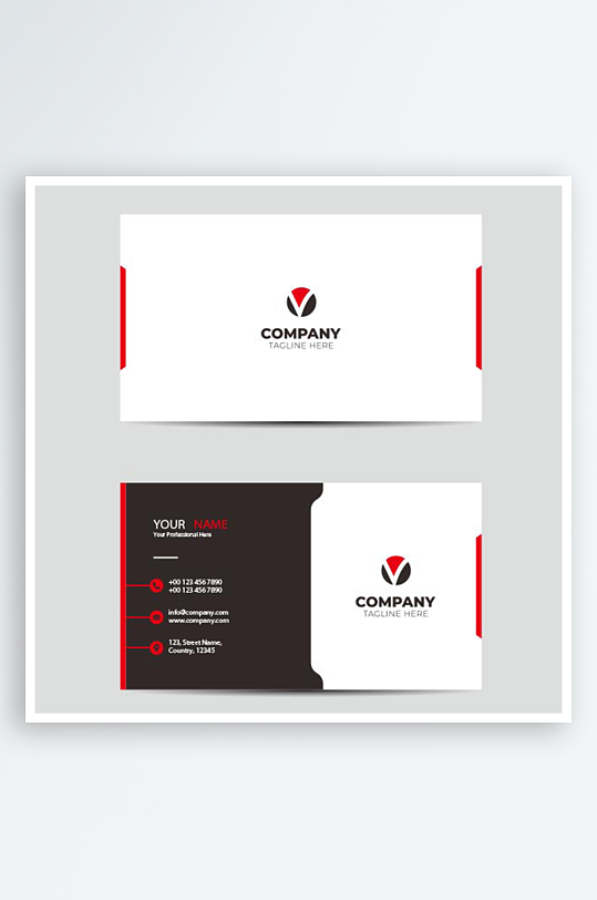 简约矢量企业个人通用名片模板-众图网