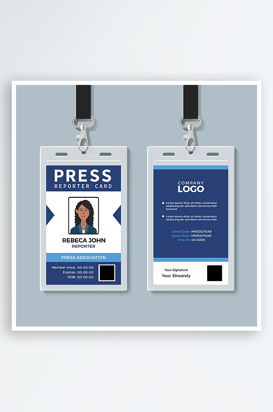 时尚矢量企业个人通用名片模板-众图网