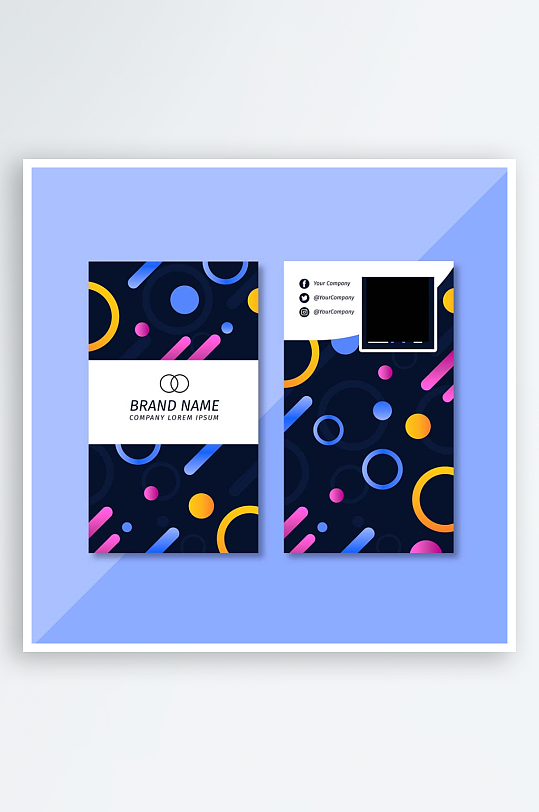 简约矢量企业个人通用名片模板-众图网