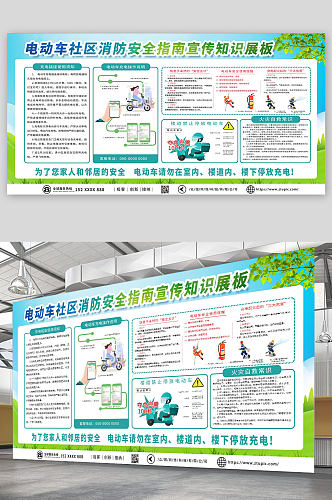 绿色电动车消防安全指南展板