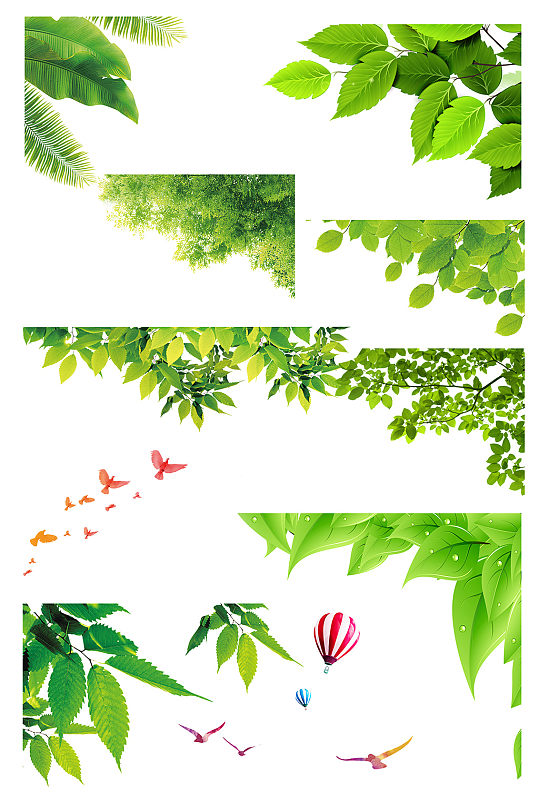 树叶装饰树叶边角素材-众图网