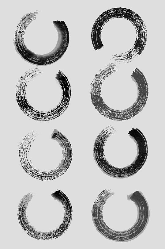 毛笔笔画水墨元素-众图网