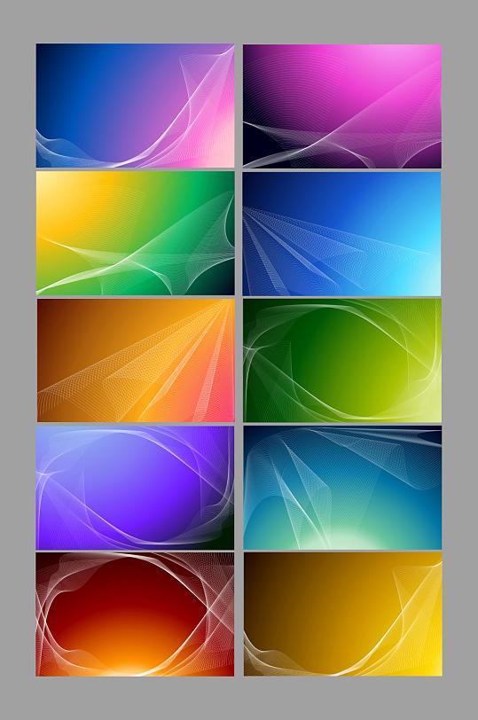 曲线线条彩色渐变-众图网