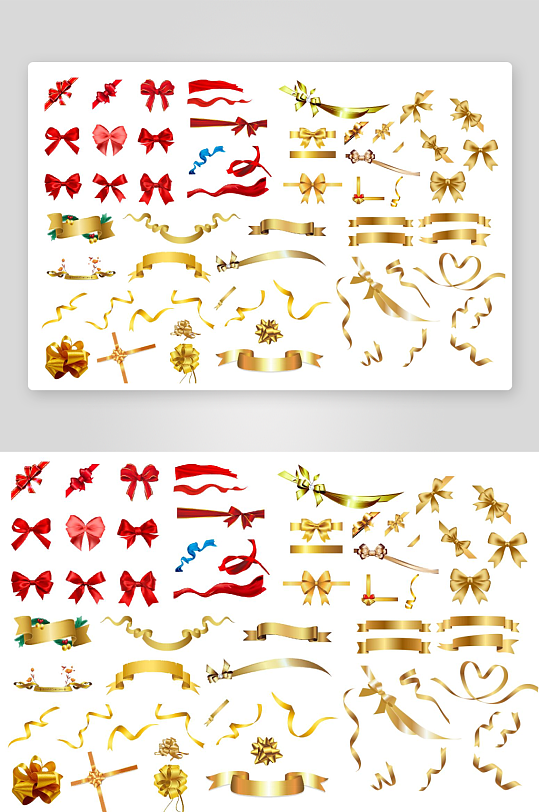 金色蝴蝶结丝带图案