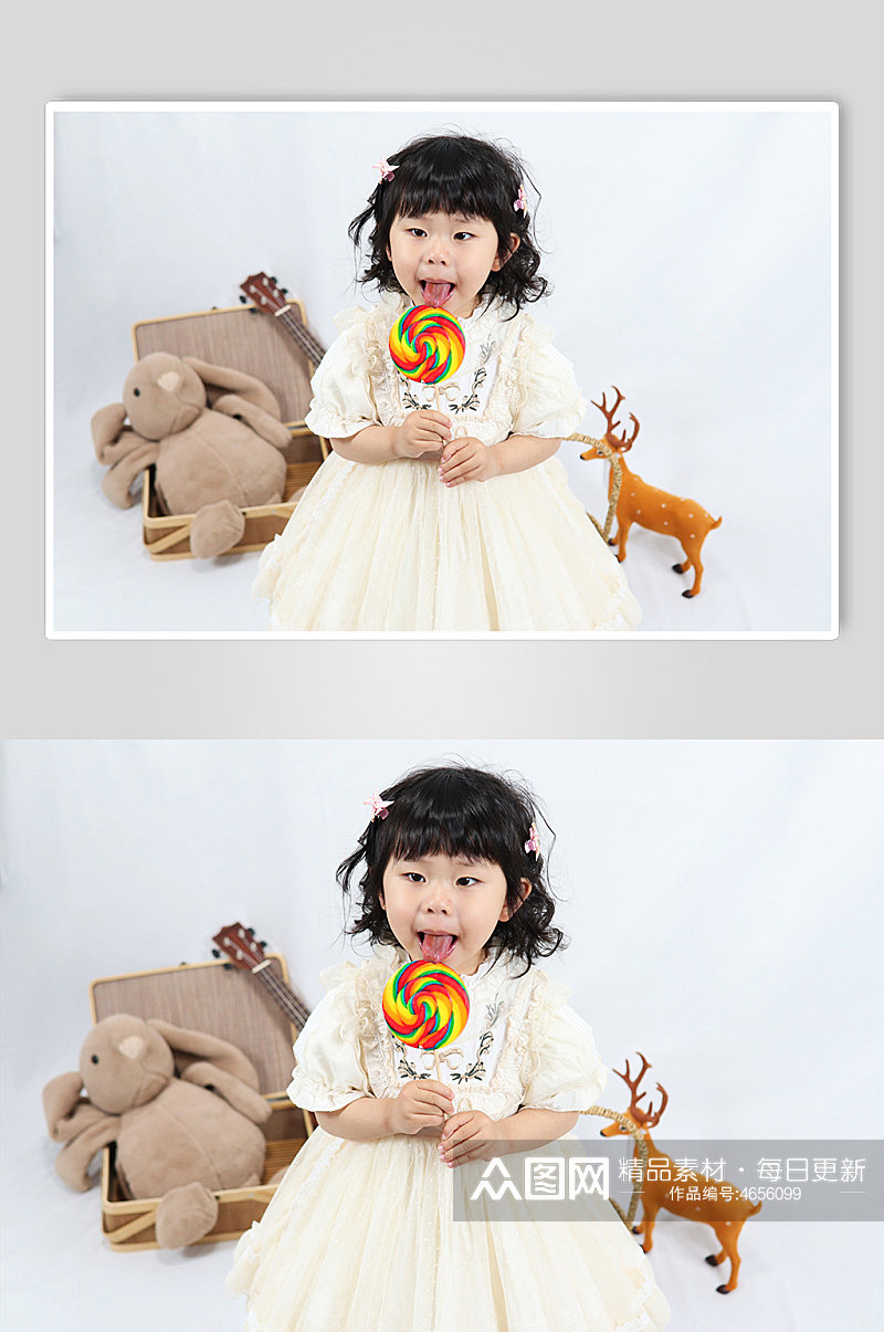 吃棒棒糖小女孩儿童节人物摄影图照片元素素材