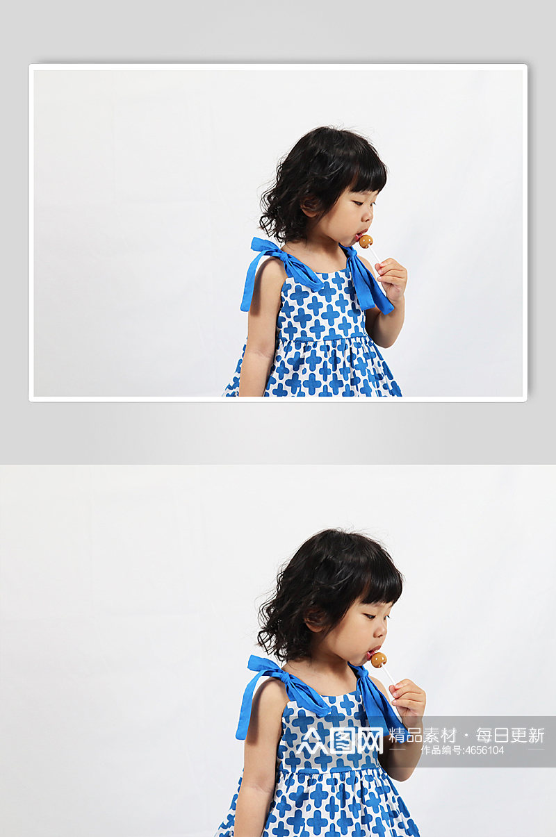 小女孩儿吃棒棒糖童节人物摄影图照片元素素材