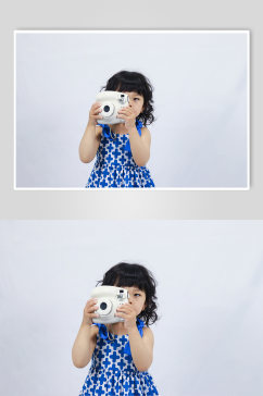 小女孩相机拍照儿童节人物摄影图照片元素