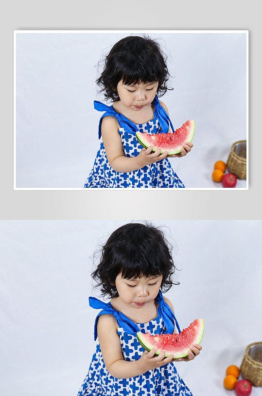 水果小女孩儿童节人物摄影图照片元素