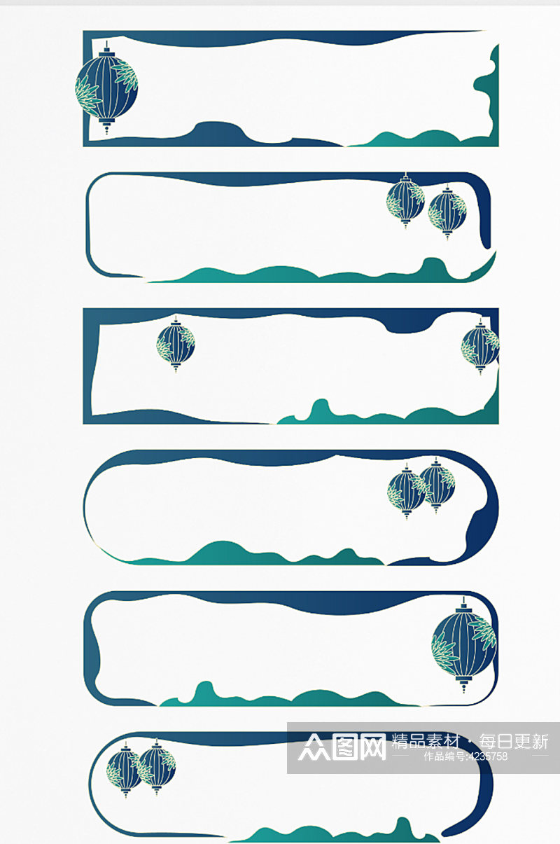 山纹装饰边框中式中国风标题框素材