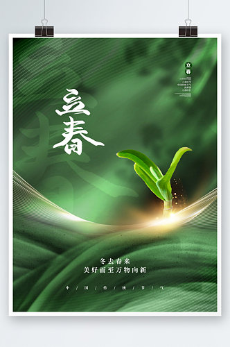 小清新立春传统节气摄影图海报