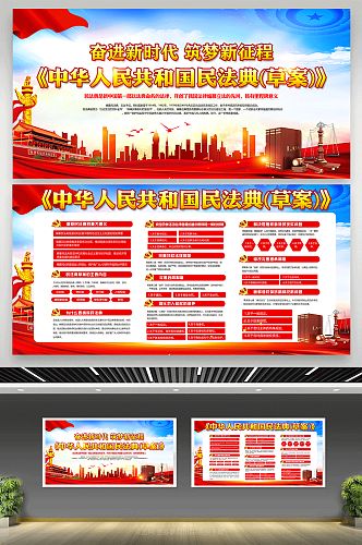 一图看懂中华人民共和国民法典 民法典解读宣传栏展板