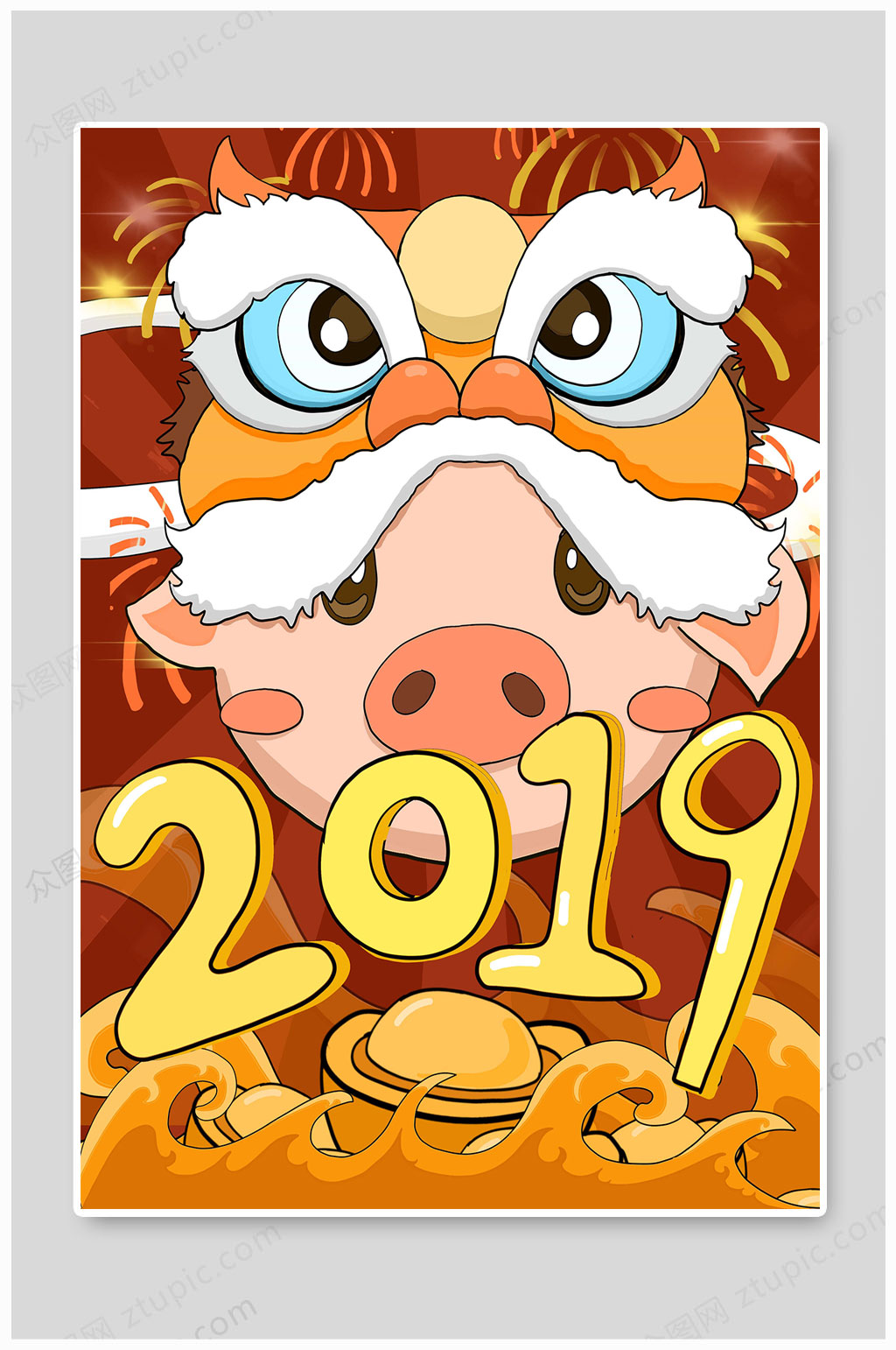 2019猪年海报素材