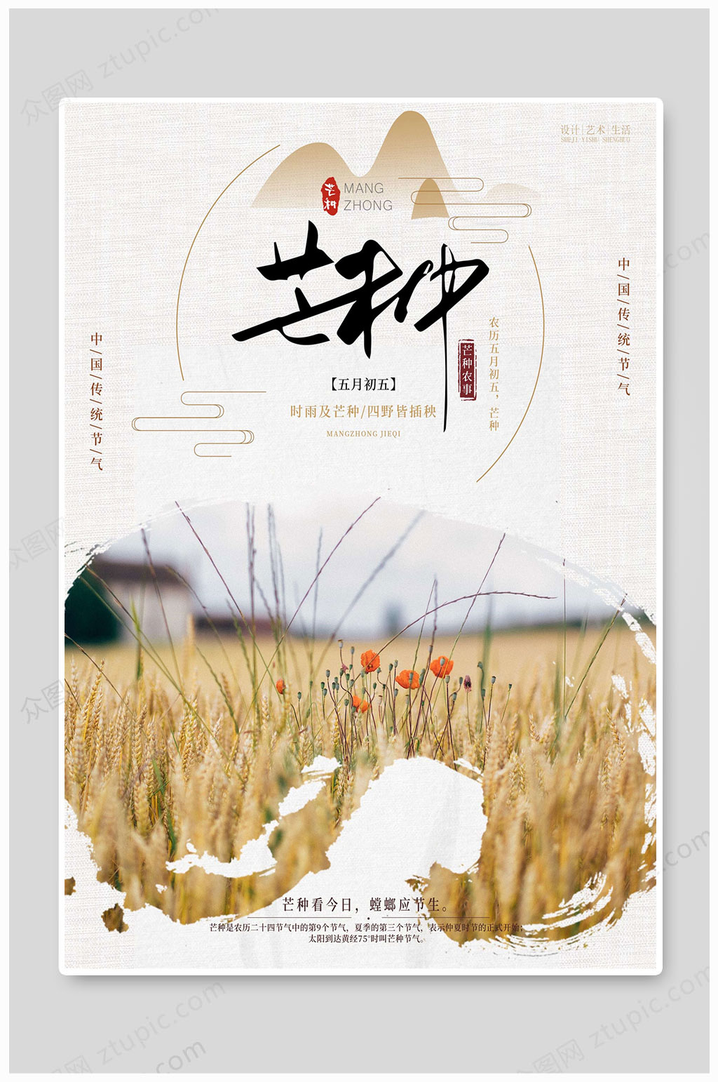 大气芒种节气海报素材