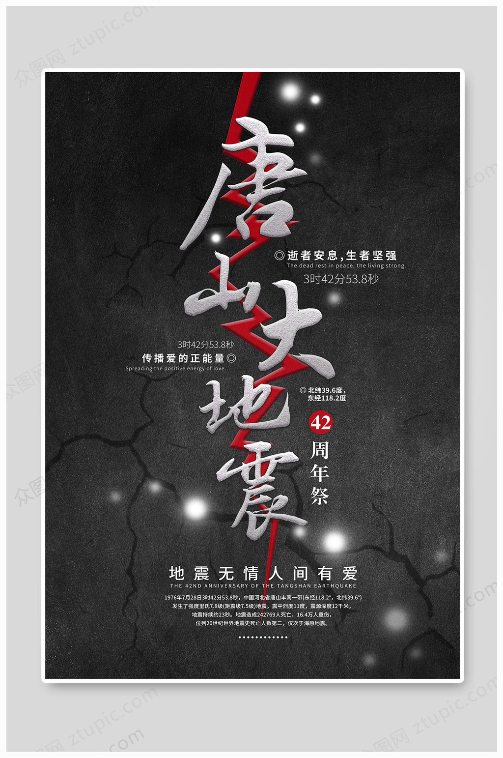 地震海报周年祭海报素材