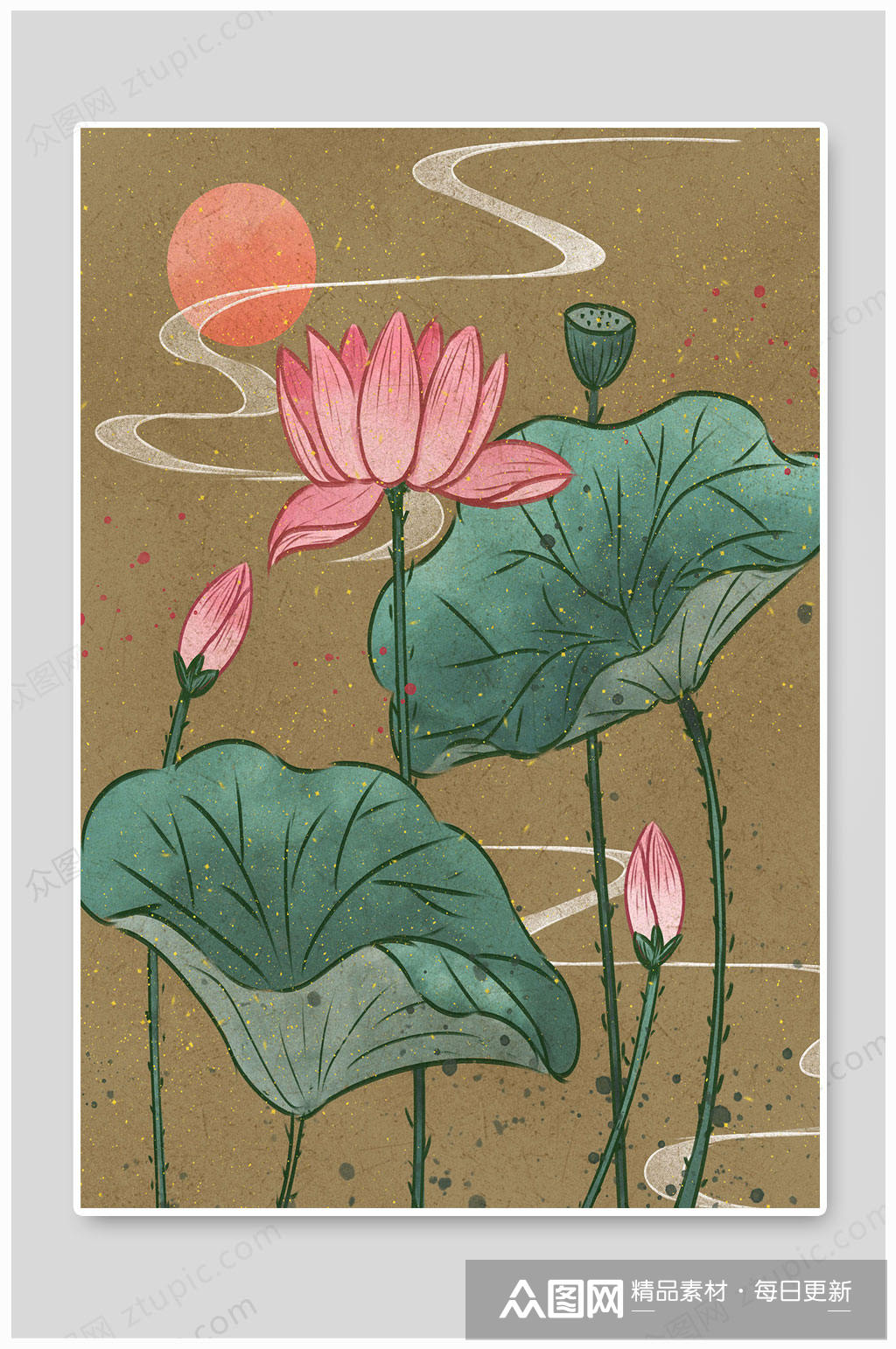 手绘卡通小暑节气海报素材