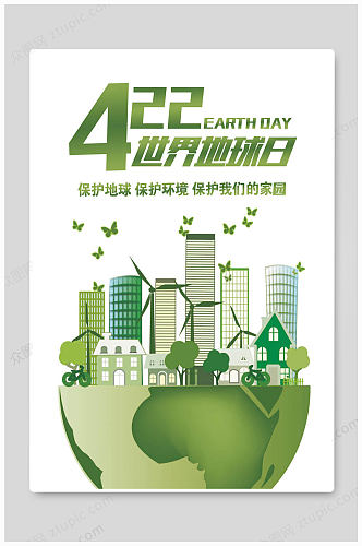 世界地球日保护环境海报
