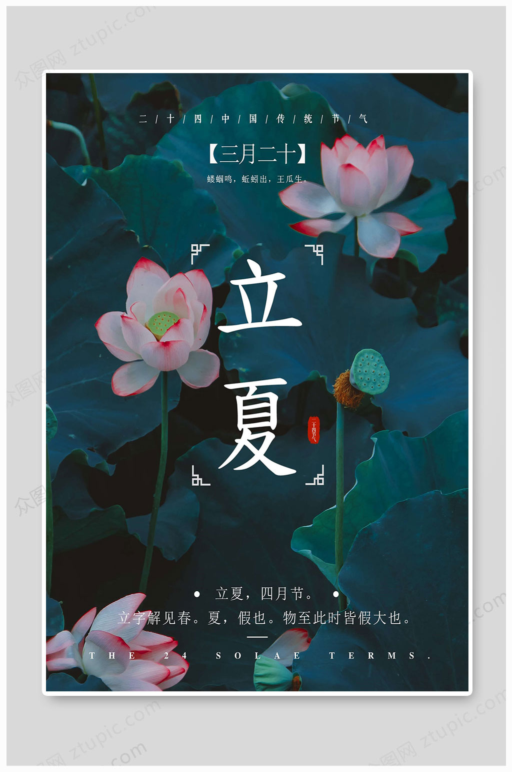 立夏节气传统大气素材