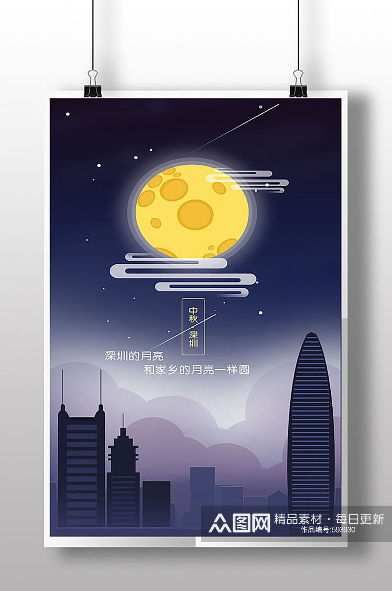 中秋节大气月亮海报素材
