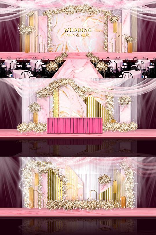 粉色大理石婚礼效果图