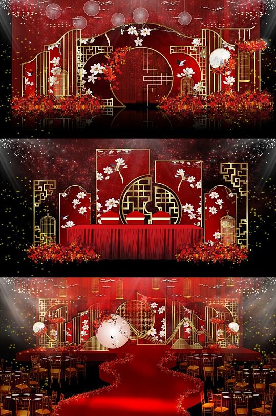 寿宴 婚礼效果图红色中国风-众图网