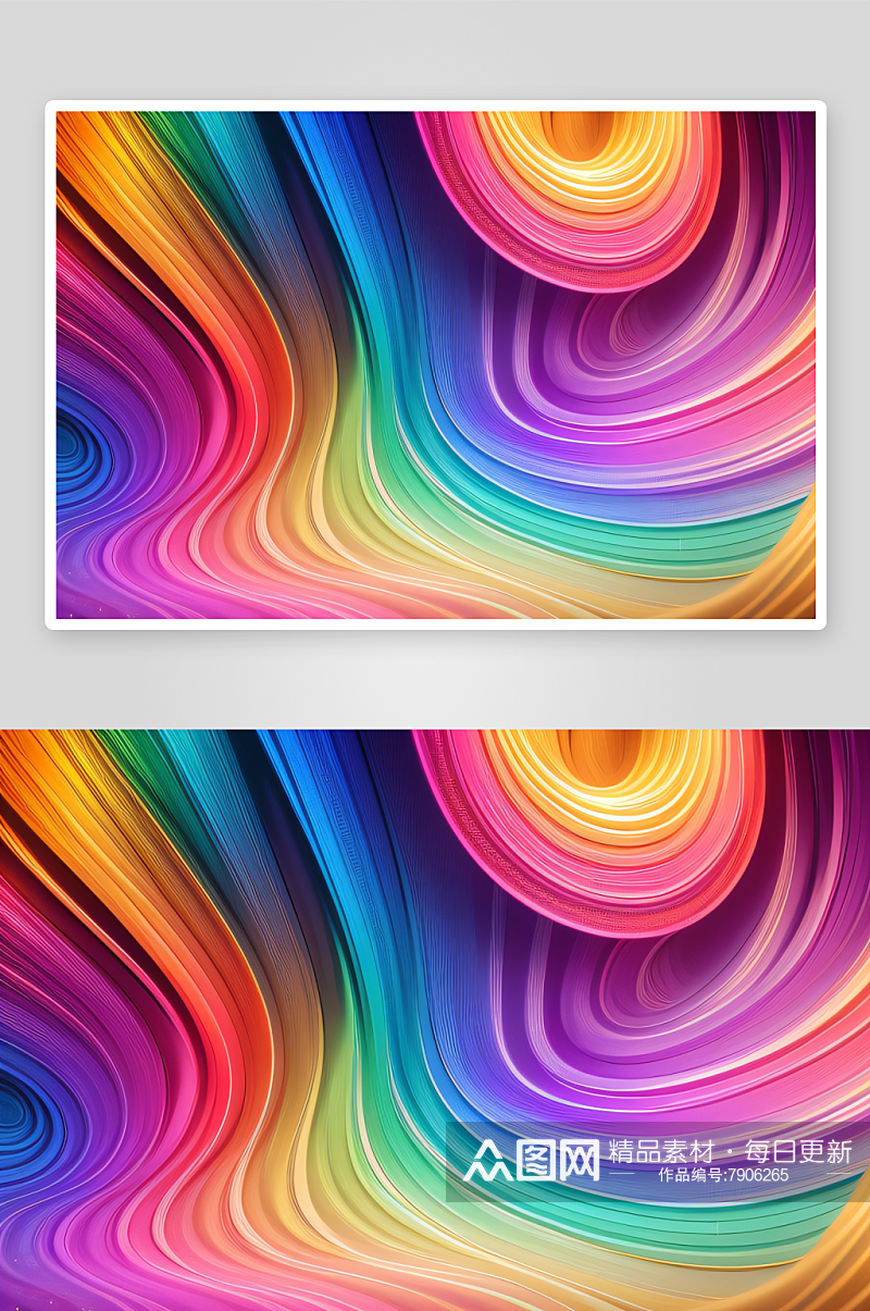 彩虹波浪抽象设计横幅素材