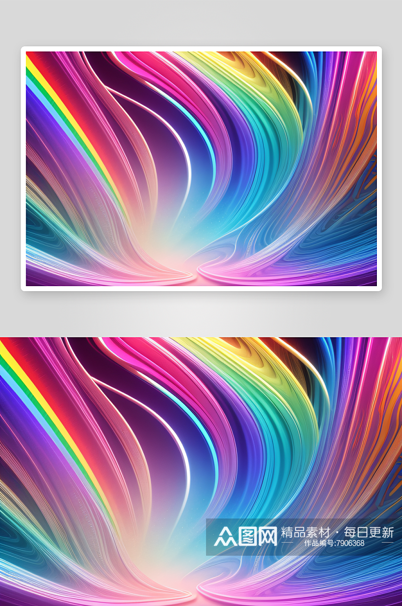 色彩斑斓的抽象波浪广告牌素材
