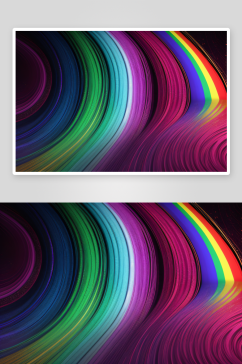 色彩斑斓的抽象波浪广告牌