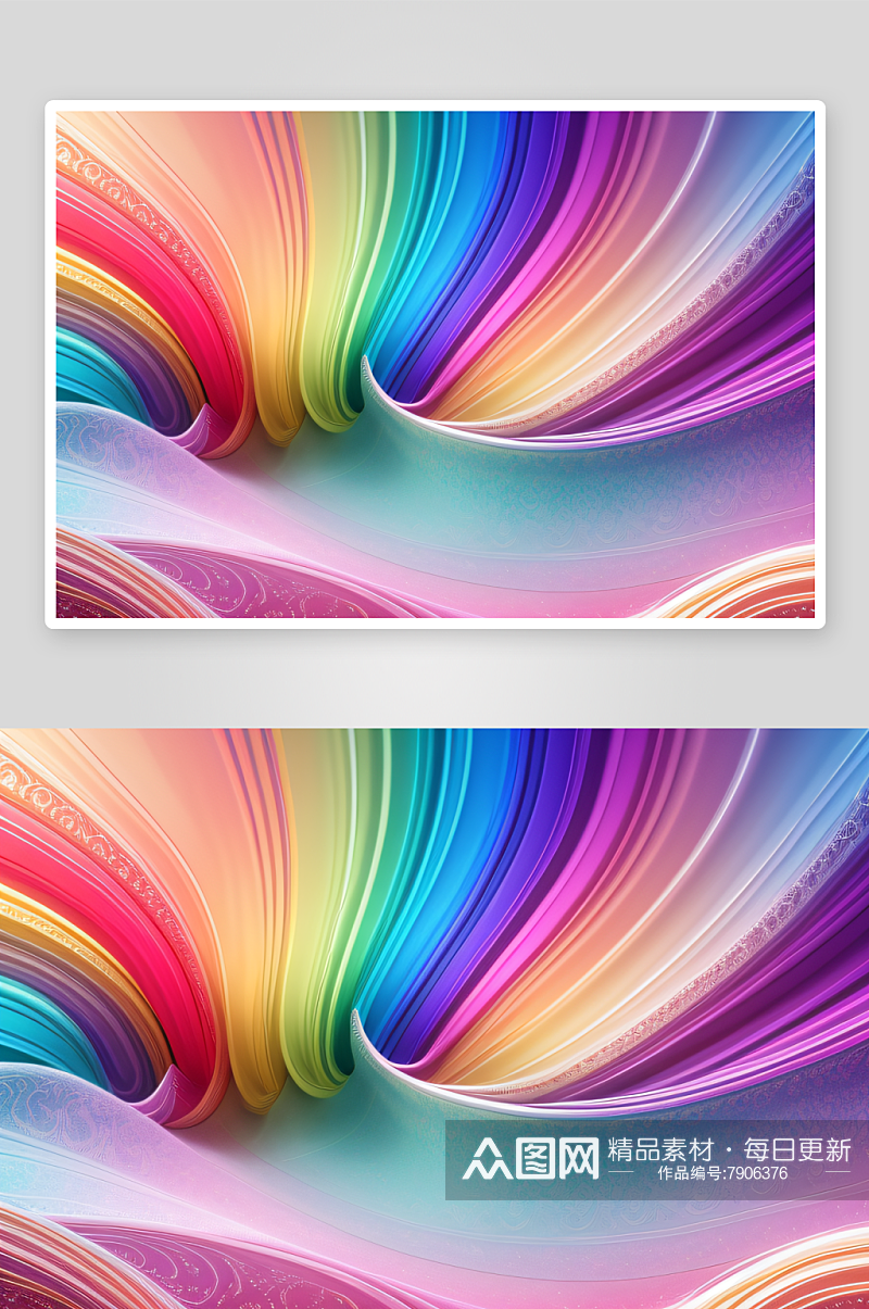 色彩斑斓的抽象波浪广告牌素材