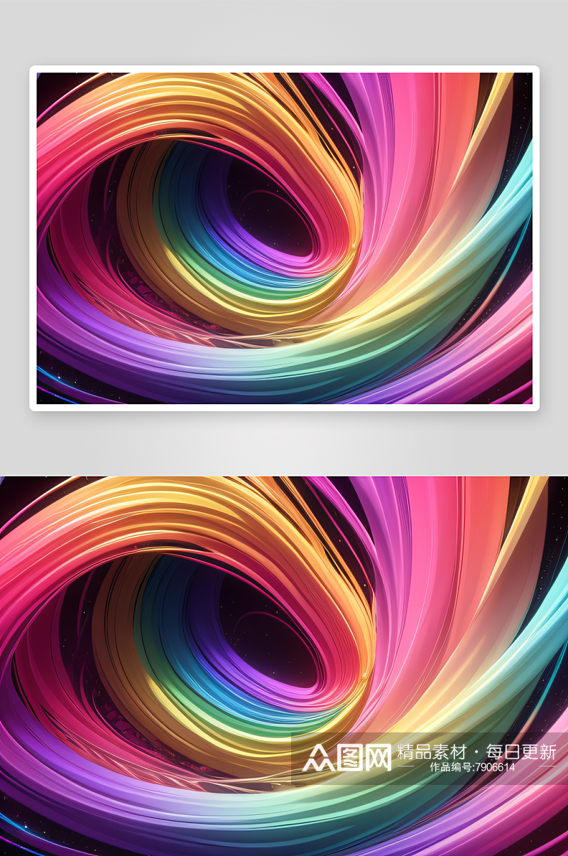 彩虹波浪抽象设计横幅素材