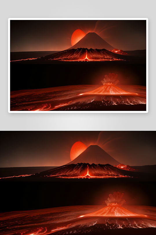 红色行星上的火山景观