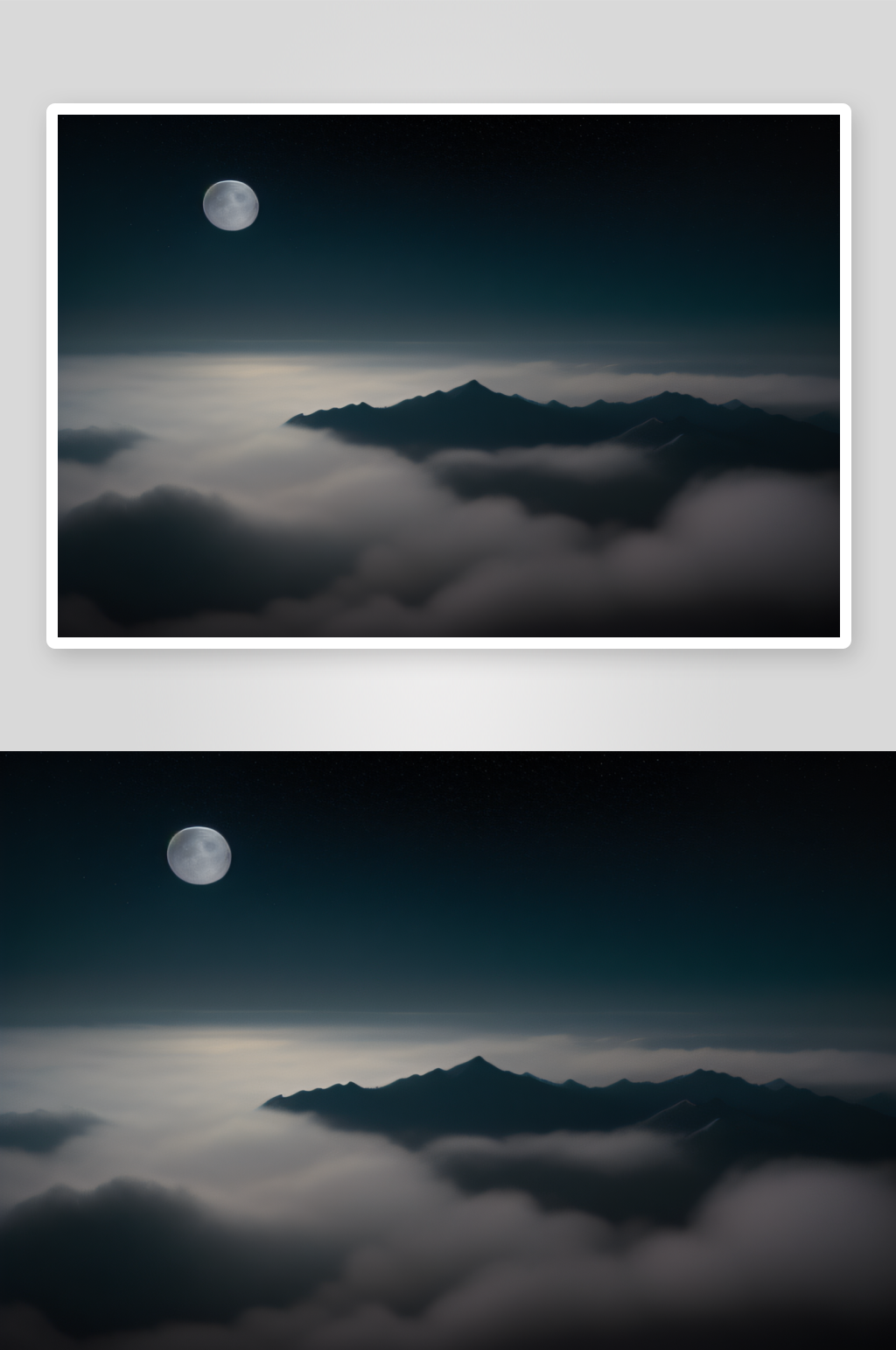 星光璀璨银白色调的神秘月夜素材
